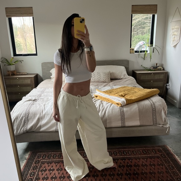 Crop Shop Boutique Pants - IM CSB Crop Shop Boutique Cream Wide Leg Pants